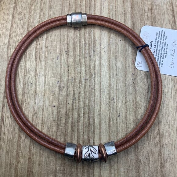 Diana Kauffman NWT " The Laurels" Leather Choker Necklace - Picture 5 of 6